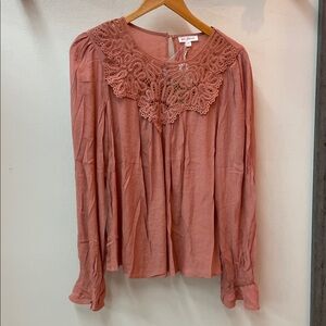 Blu Pepper Coral Lace Detail Blouse